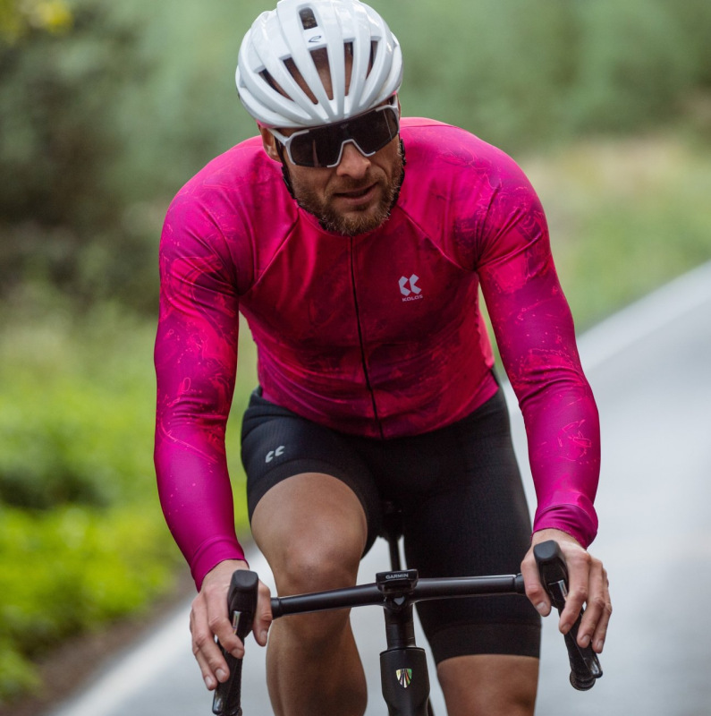Cyklistický dres KALAS MOTION Z6 dlhý rukáv Berry Red 2