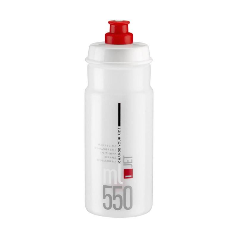 Fľaša ELITE JET 550 transparentná červené logo