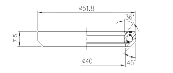 FSA ložisko TH-073/DJ/R 36°x45° 1.5 Black S MR019 - OD 51.8