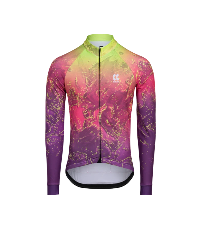 Cyklistický dres KALAS MOTION Z6 dlhý rukáv Neon Lava Blend