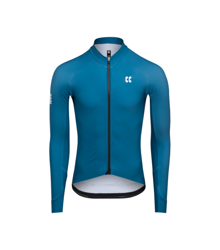 Cyklistický dres KALAS PASSION Z6 | Dres dlhý rukáv TEMPS | Petrol Blue