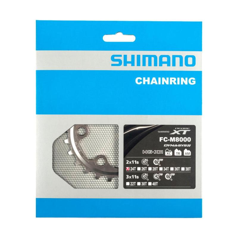 SHIMANO prevodník 24z. XT M8000 34/24z. strieborný 64mm