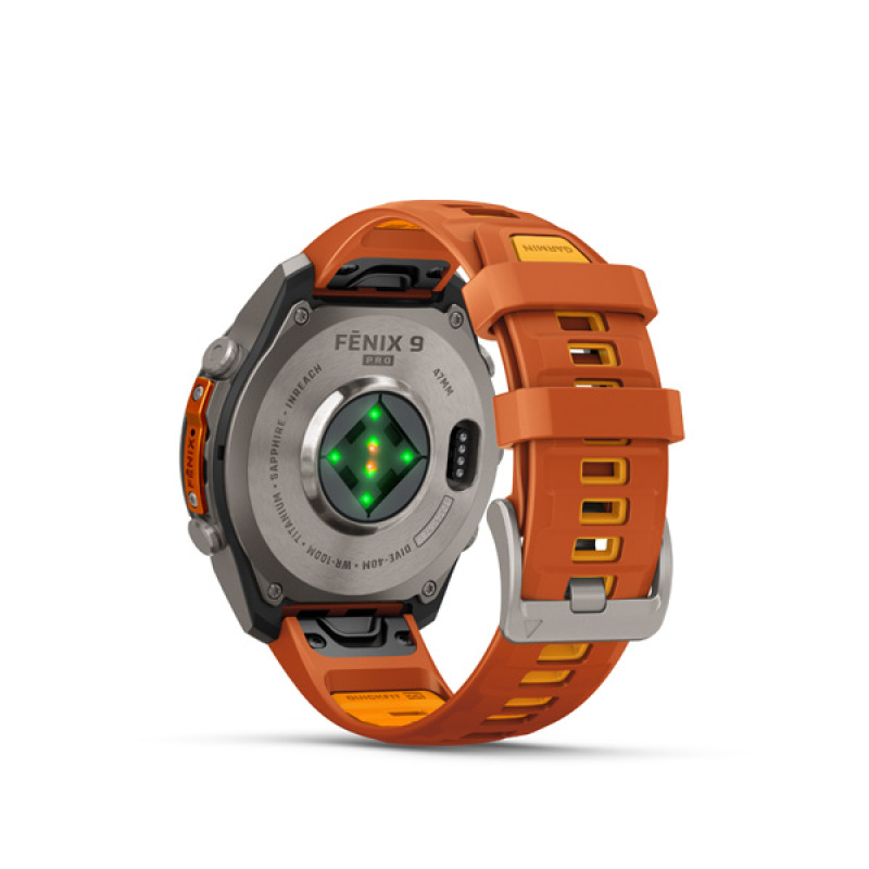 Garmin fenix 9 Pro - inReach, 47mm, AMOLED, Sapphire, Titanium, Autumn Orange/Spark Orange 2