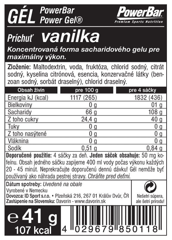 PowerBar PowerGel 41g Vanilka 1
