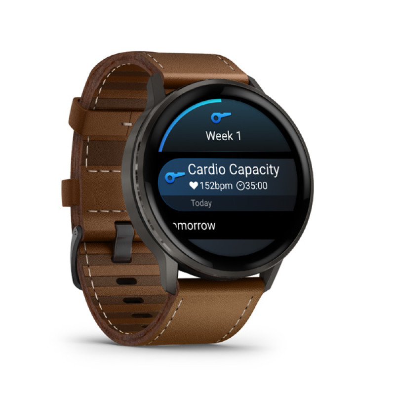 Garmin VENU 4 - 45mm,Black/ Slate + Leather 4