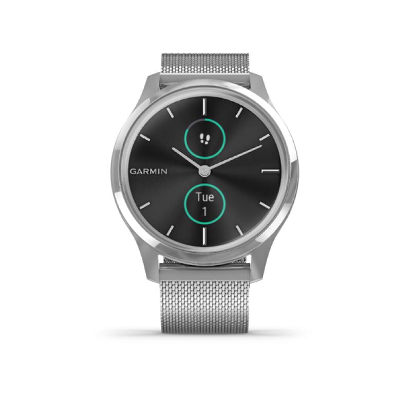 Garmin vivomove Luxe, Silver, Milanese