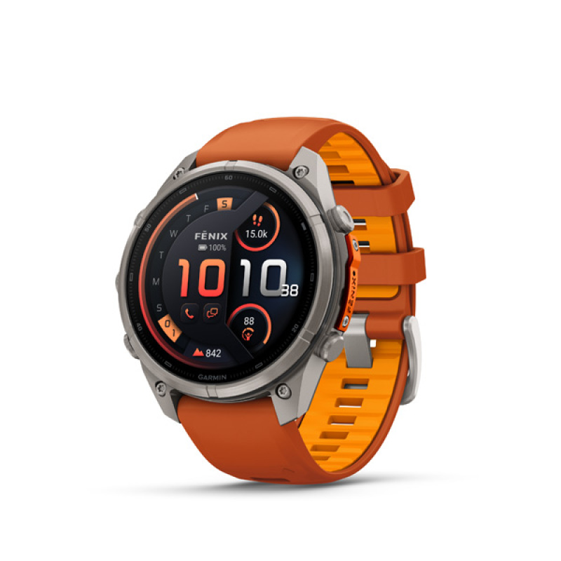 Garmin fenix 9 Pro - inReach, 47mm, AMOLED, Sapphire, Titanium, Autumn Orange/Spark Orange