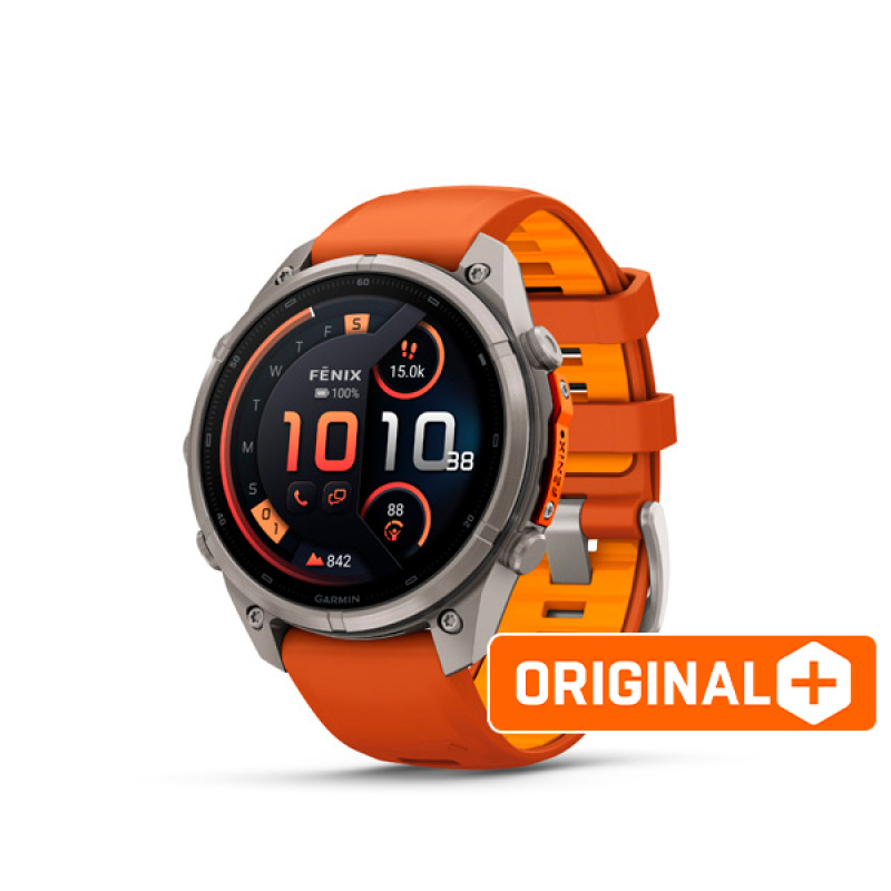 Garmin fenix 9 Pro - inReach, 47mm, AMOLED, Sapphire, Titanium, Autumn Orange/Spark Orange