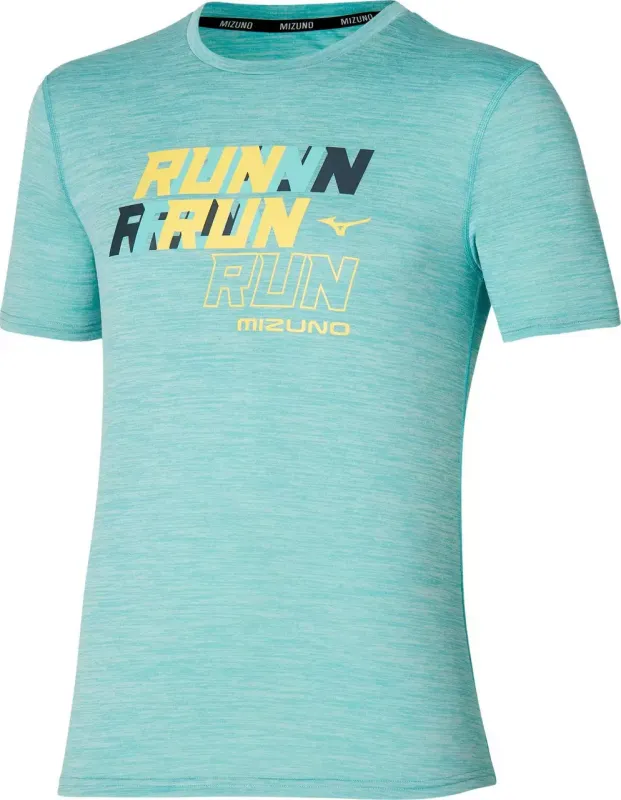 Pánske bežecké tričko MIZUNO CORE RUN TEE aqua