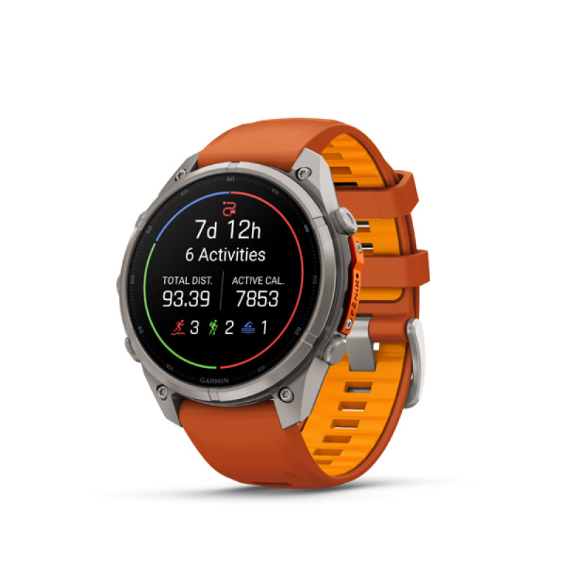 Garmin fenix 9 Pro - inReach, 47mm, AMOLED, Sapphire, Titanium, Autumn Orange/Spark Orange 7