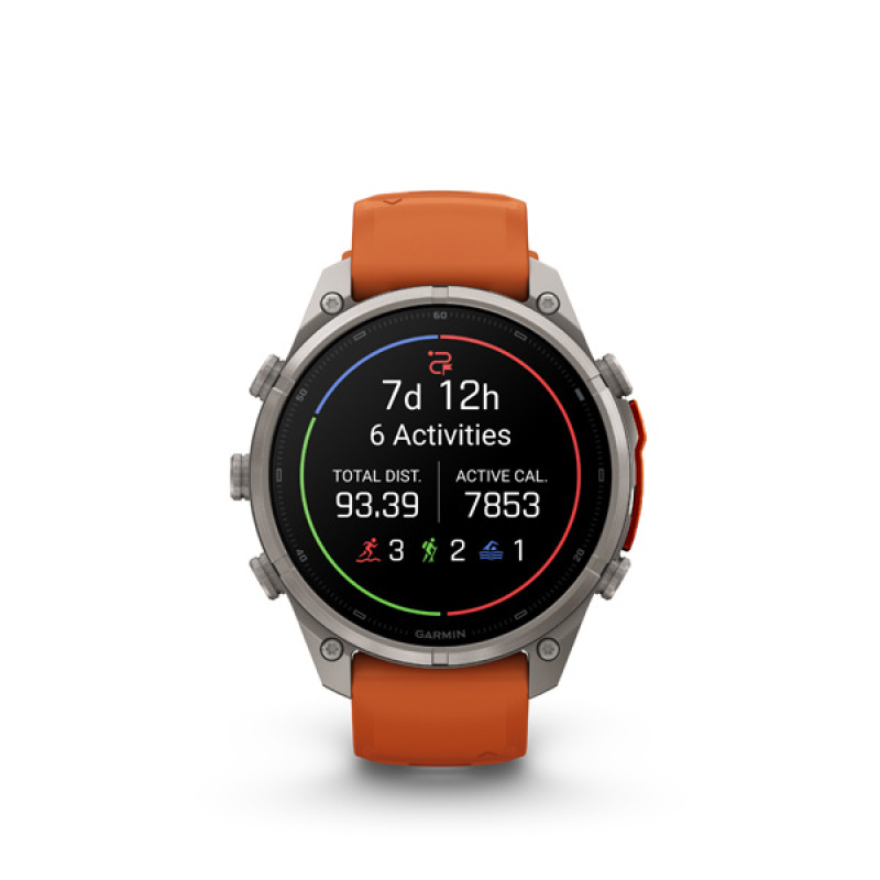 Garmin fenix 9 Pro - inReach, 47mm, AMOLED, Sapphire, Titanium, Autumn Orange/Spark Orange 6