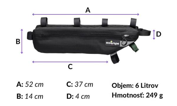 Miss Grape Internode 6 Adventure Waterproof taška na rám, 6 l 8