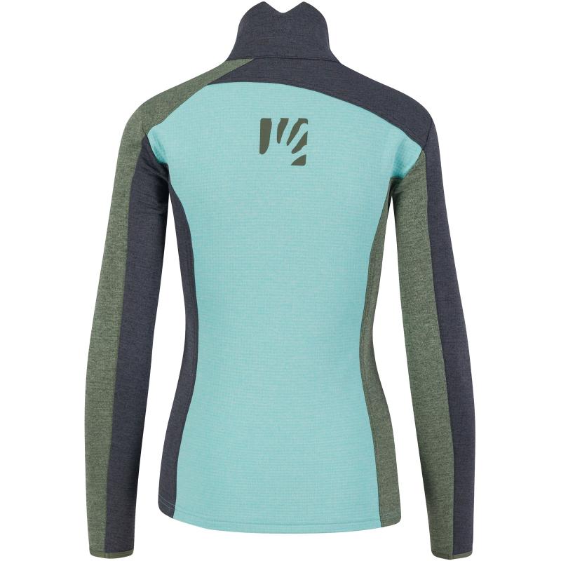 Karpos FEDERA FULL-ZIP dámska flíska Aqua Sky/Black Sand/Thyme