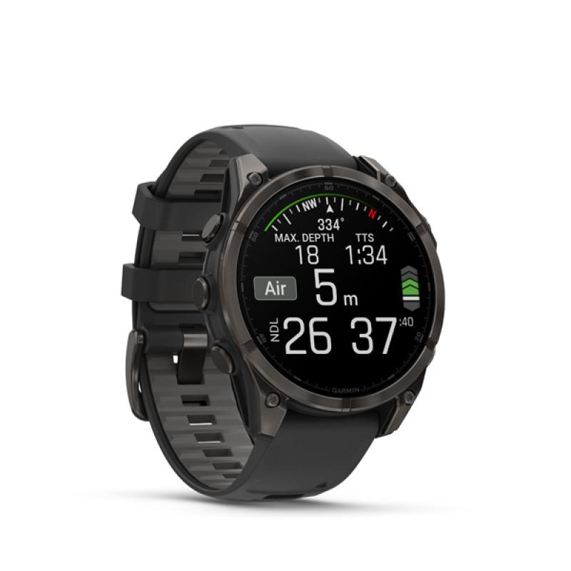 Garmin fenix 8 - 47mm, AMOLED, Sapphire, Carbon Gray DLC Titanium, Black/Pebble Gray band