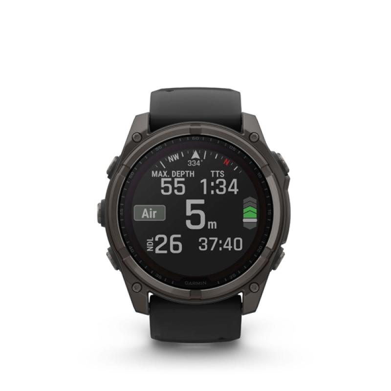 Garmin fenix 8 - 51mm, Sapphire Solar, Carbon Gray DLC Titanium, Black/Pebble Gray band