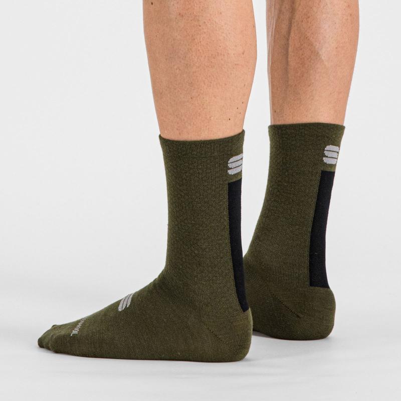 Sportful MERINO WOOL 18 ponožky kaki/čierne