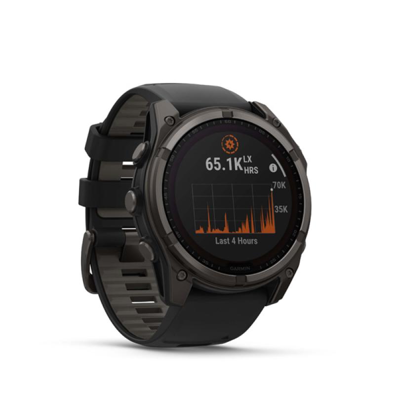 Garmin fenix 8 - 51mm, Sapphire Solar, Carbon Gray DLC Titanium, Black/Pebble Gray band