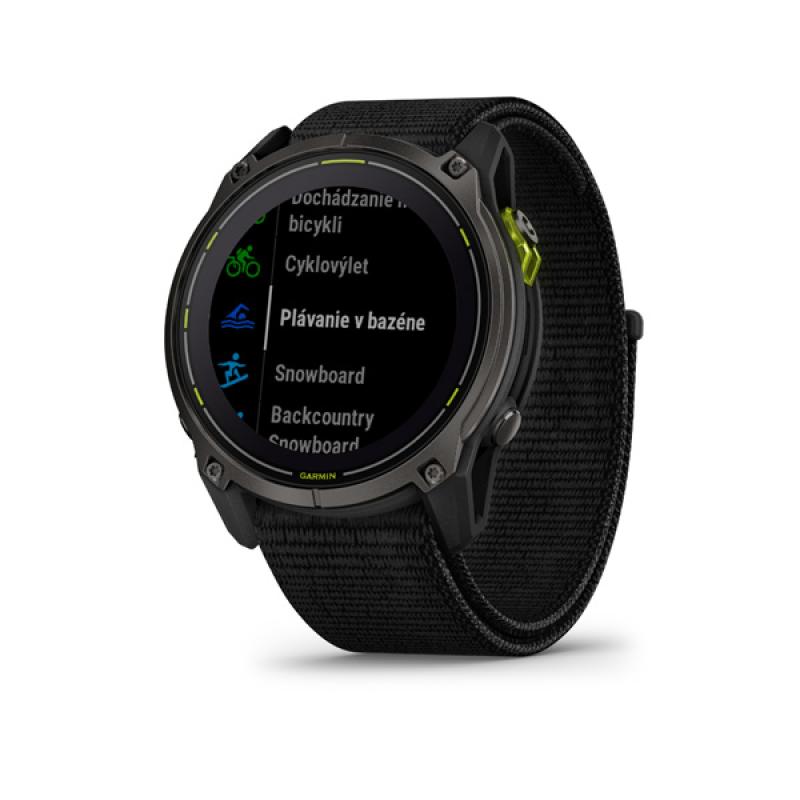 Garmin Enduro 3, Sapphire Solar, Carbon Gray DLC Titanium, Black UltraFit Nylon band