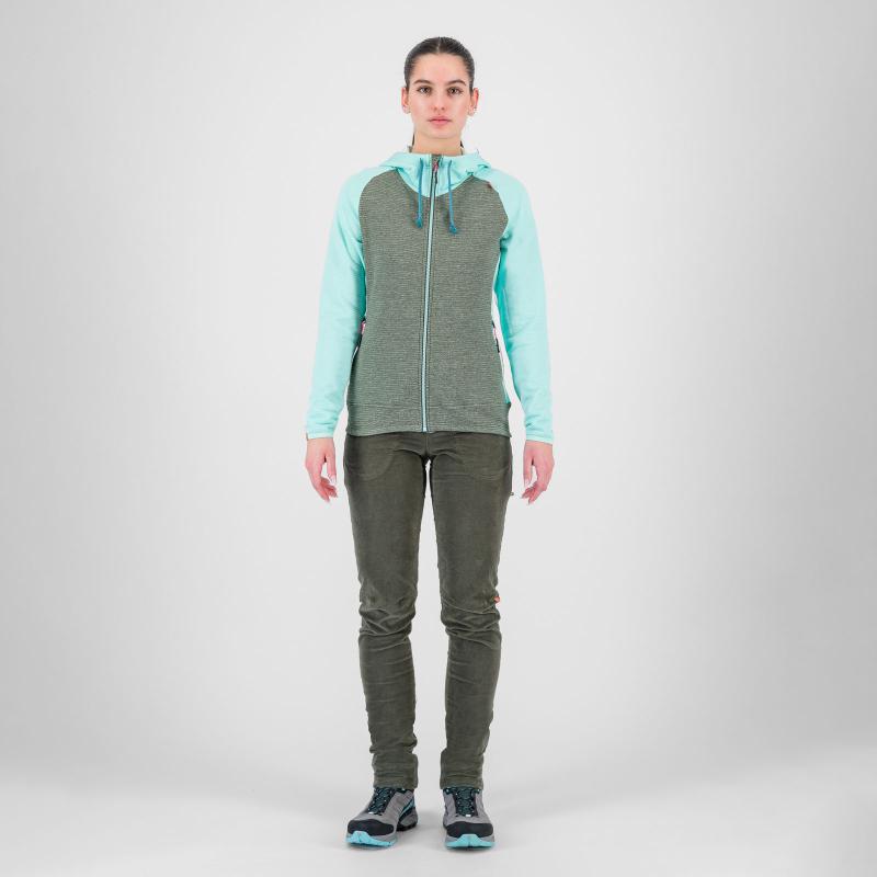 Karpos CAMOSCIO W FULL ZIP mikina Thyme/Aqua Sky