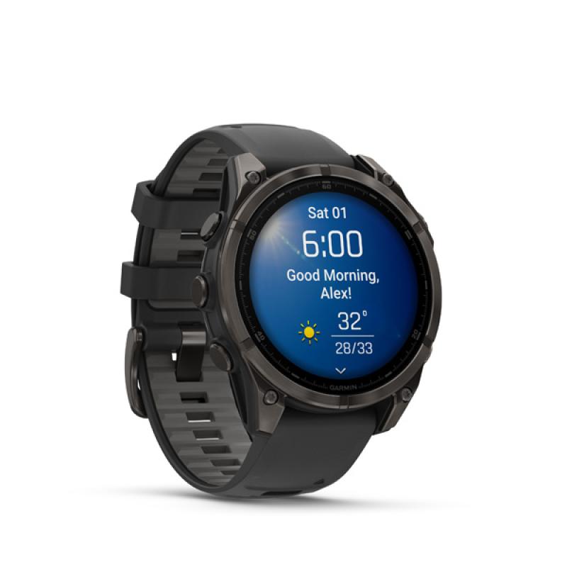 Garmin fenix 8 - 47mm, AMOLED, Sapphire, Carbon Gray DLC Titanium, Black/Pebble Gray band