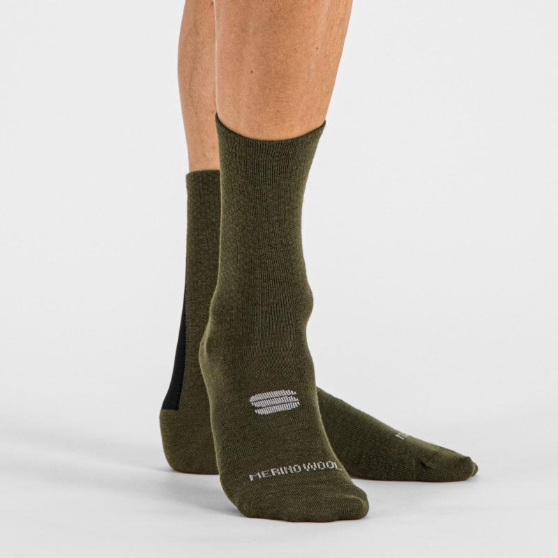 Sportful MERINO WOOL 18 ponožky kaki/čierne