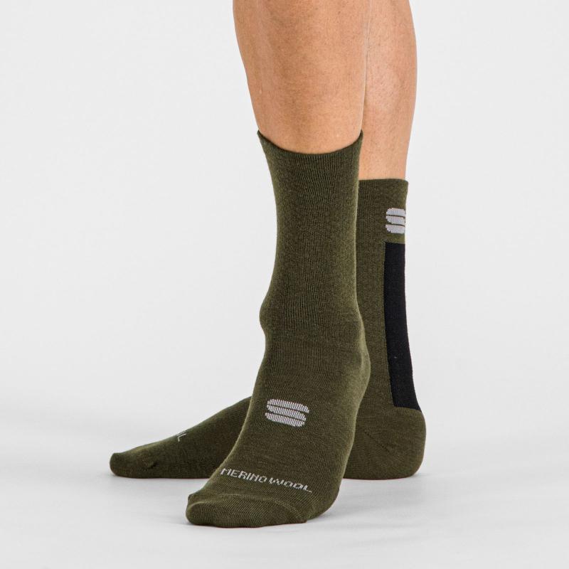 Sportful MERINO WOOL 18 ponožky kaki/čierne