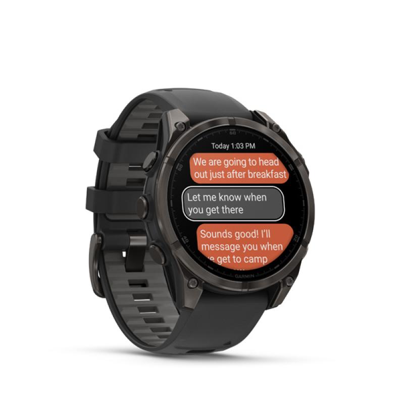 Garmin fenix 8 - 47mm, AMOLED, Sapphire, Carbon Gray DLC Titanium, Black/Pebble Gray band