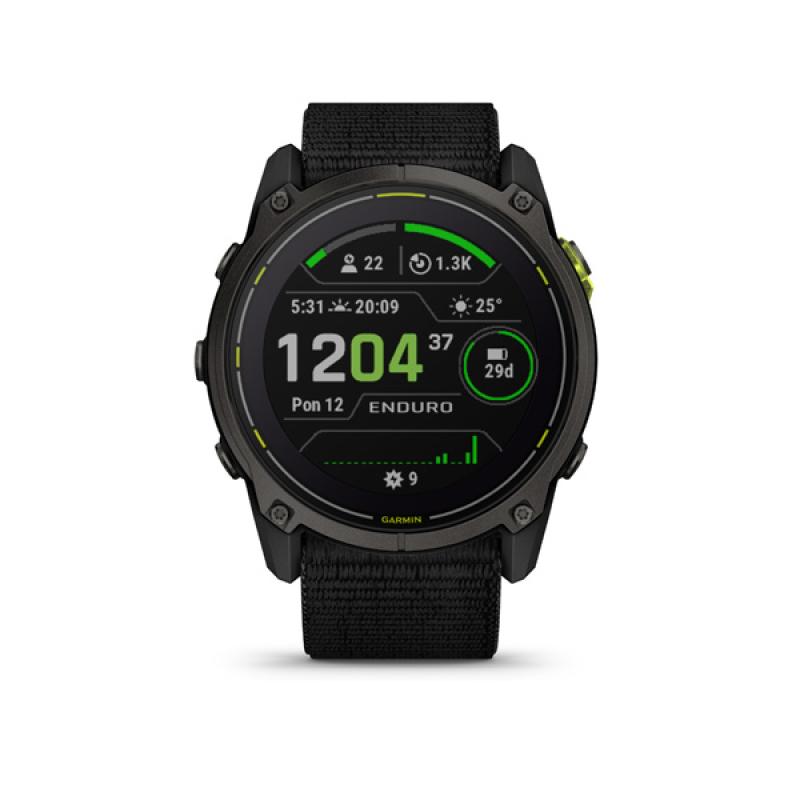 Garmin Enduro 3, Sapphire Solar, Carbon Gray DLC Titanium, Black UltraFit Nylon band