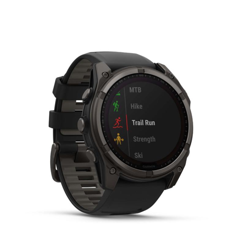 Garmin fenix 8 - 51mm, Sapphire Solar, Carbon Gray DLC Titanium, Black/Pebble Gray band