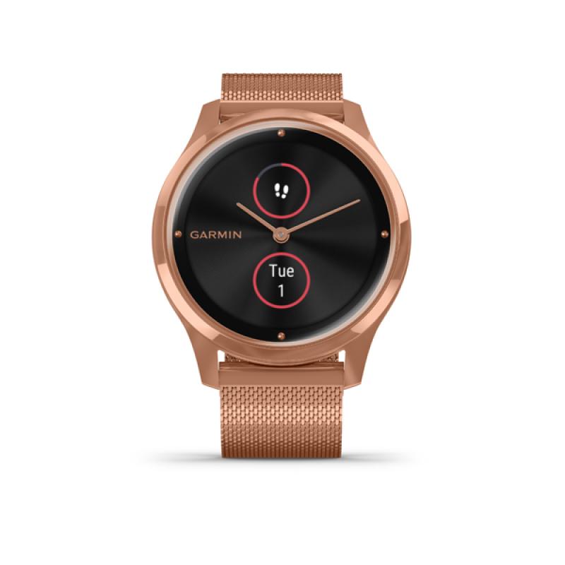 Garmin vivomove Luxe, 18K Rose Gold, Milanese
