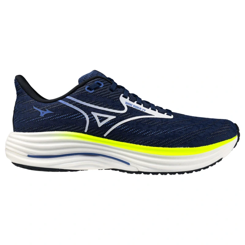 MIZUNO WAVE RIDER 29 Estate Blue/White/Lightning Yellow