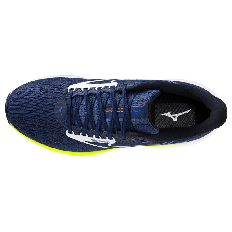 MIZUNO WAVE RIDER 29 Estate Blue/White/Lightning Yellow 2