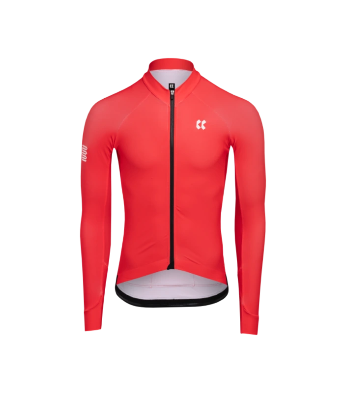 Cyklistický dres KALAS PASSION Z6 | Dres dlhý rukáv TEMPS | Racing Red