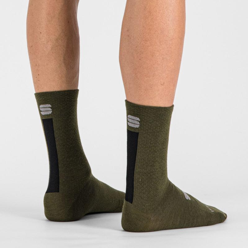 Sportful MERINO WOOL 18 ponožky kaki/čierne