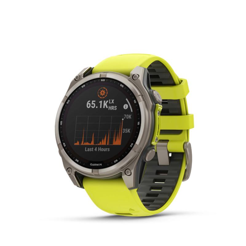 Garmin fenix 8 - 47mm, Sapphire Solar, Titanium, Yellow/Graphite band