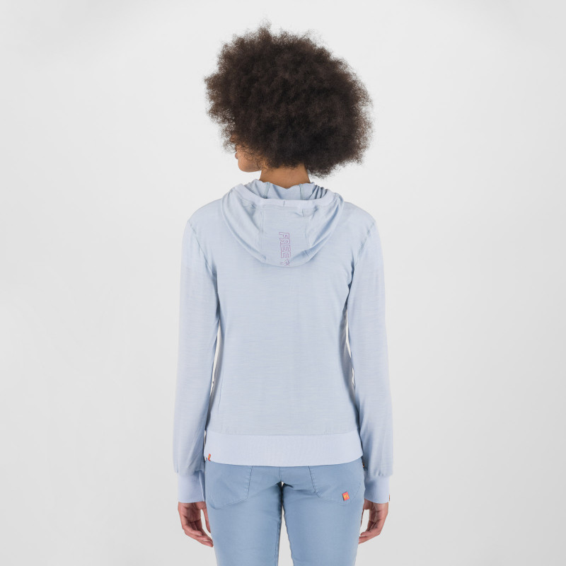 Karpos COPPOLO MERINO dámska FULL ZIP mikina s kapucňou mist/bloom 3