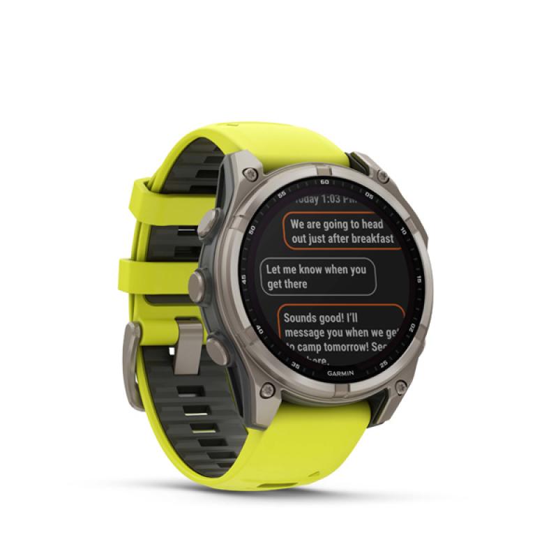 Garmin fenix 8 - 47mm, Sapphire Solar, Titanium, Yellow/Graphite band