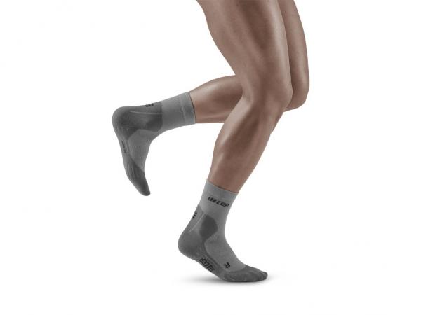 CEP vysoké zimné bežecké kompresné ponožky sivá
