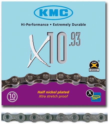 KMC Reťaz X 10 strieborno-čierna 114 článkov, box
