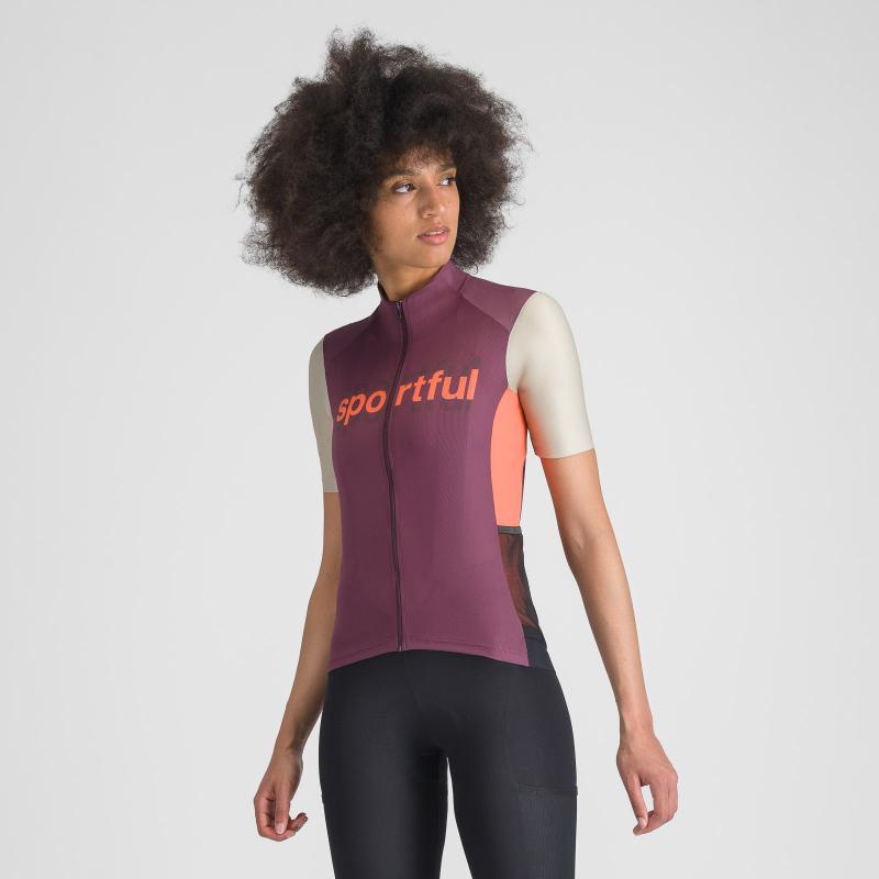 Sportful SUPERGIARA LOGO dámsky dres bordeaux/abbey stone