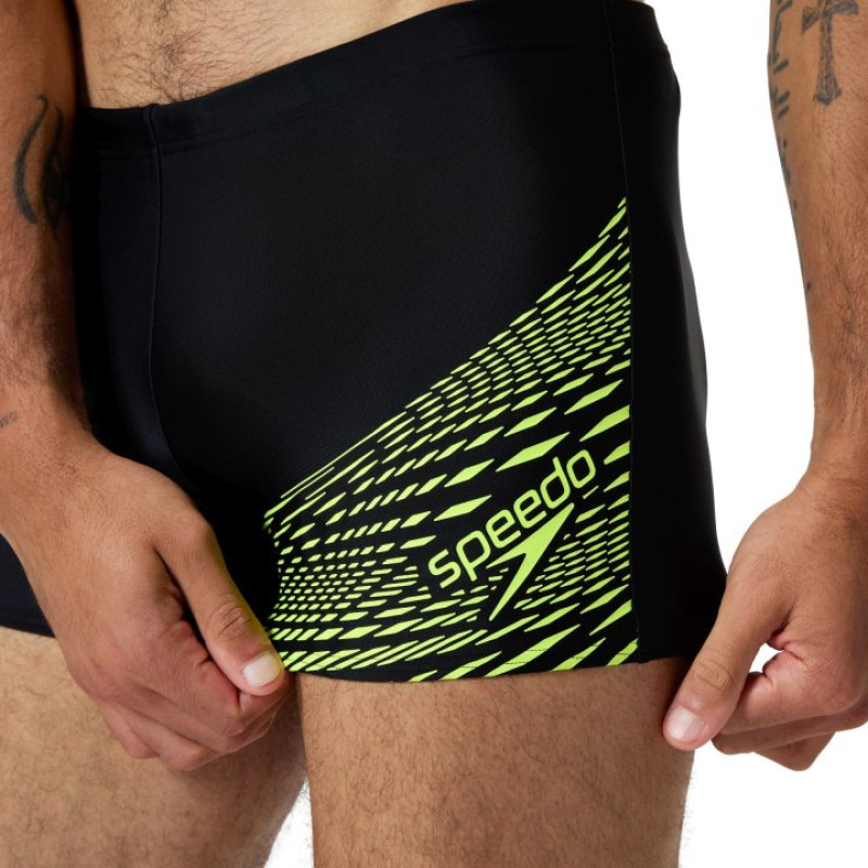 Pánske plavky Speedo Medley Logo Aquashort čierna/žltá 2