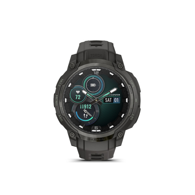 Garmin Instinct Crossover AMOLED, Charcoal Grey, Charcoal Grey silicone band