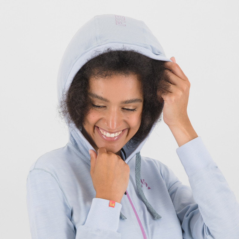 Karpos COPPOLO MERINO dámska FULL ZIP mikina s kapucňou mist/bloom 6