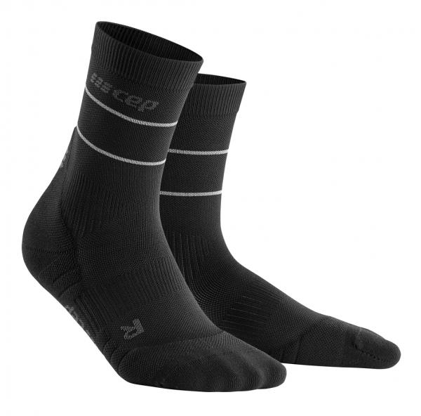 CEP krátke kompresné ponožky REFLECTIVE čierna