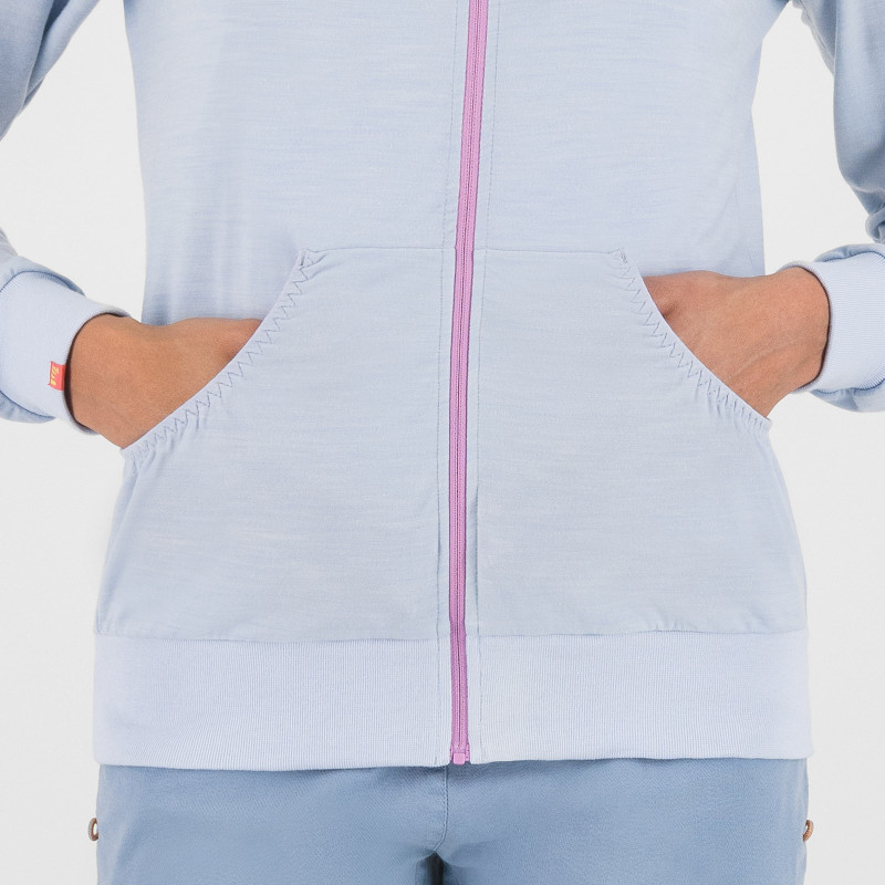 Karpos COPPOLO MERINO dámska FULL ZIP mikina s kapucňou mist/bloom 7