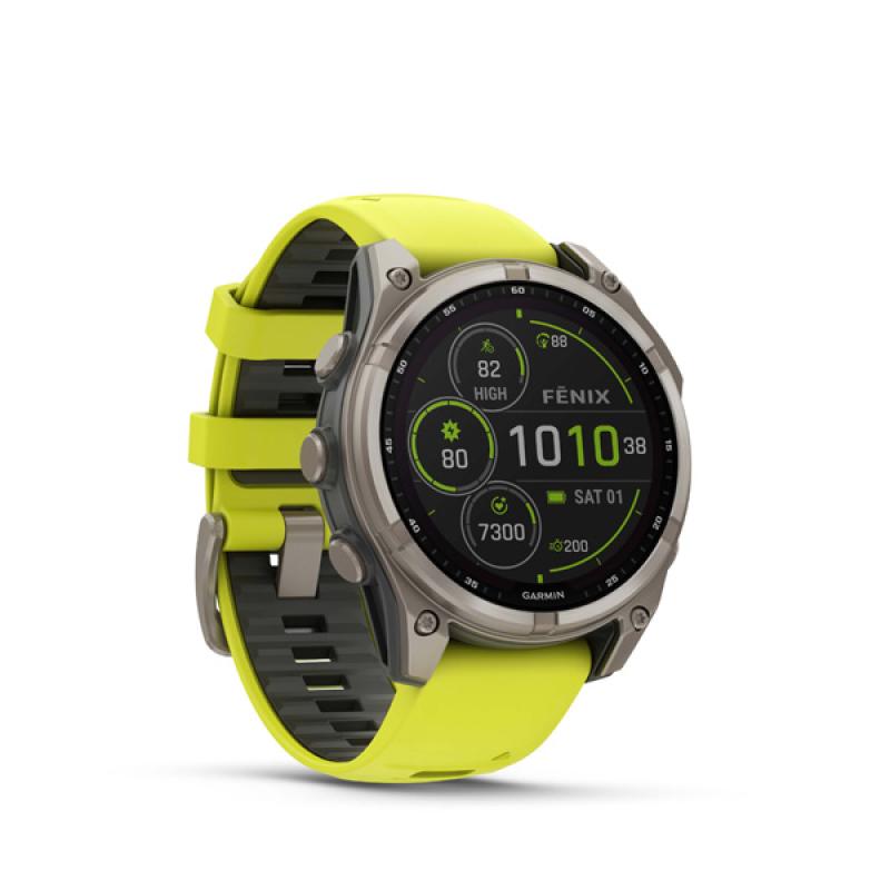 Garmin fenix 8 - 47mm, Sapphire Solar, Titanium, Yellow/Graphite band