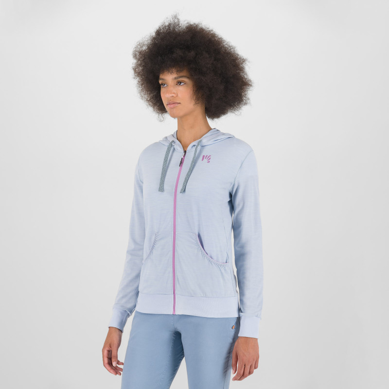 Karpos COPPOLO MERINO dámska FULL ZIP mikina s kapucňou mist/bloom 4