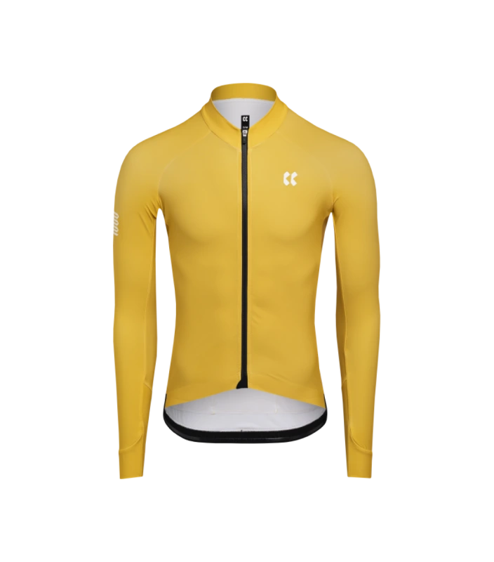 Cyklistický dres KALAS PASSION Z6 | Dres dlhý rukáv TEMPS | Gold Yellow