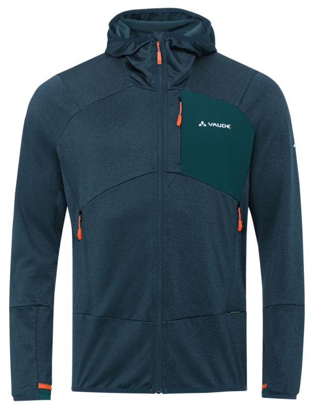 Vaude turistická mikina s kapucňou Monviso Fleece, pánska, dark sea/green