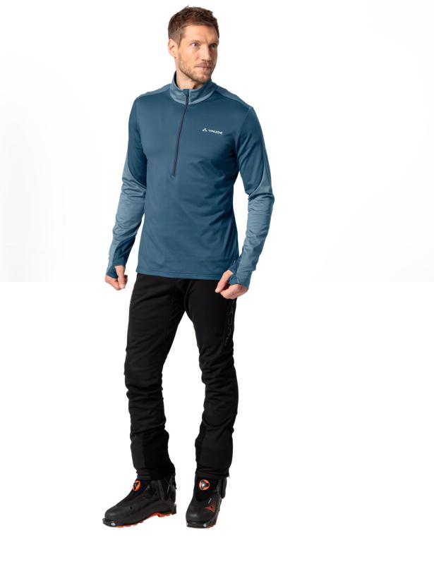 Vaude fleecový pulóver Livigno Halfzip II, pánsky, blue gray